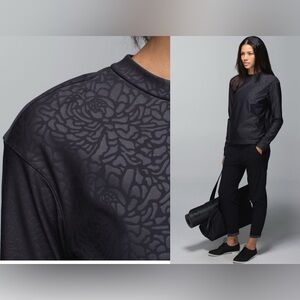 Black Floral Patterned Women's Top